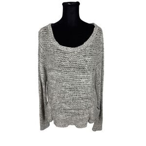 Eileen Fisher Cotton Blend Open Knit Boat Neck Sweater - Women’s M